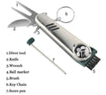Divot Repair Ball Marker Brush Pen Knife and Key Ring All-in-One Golf Tool