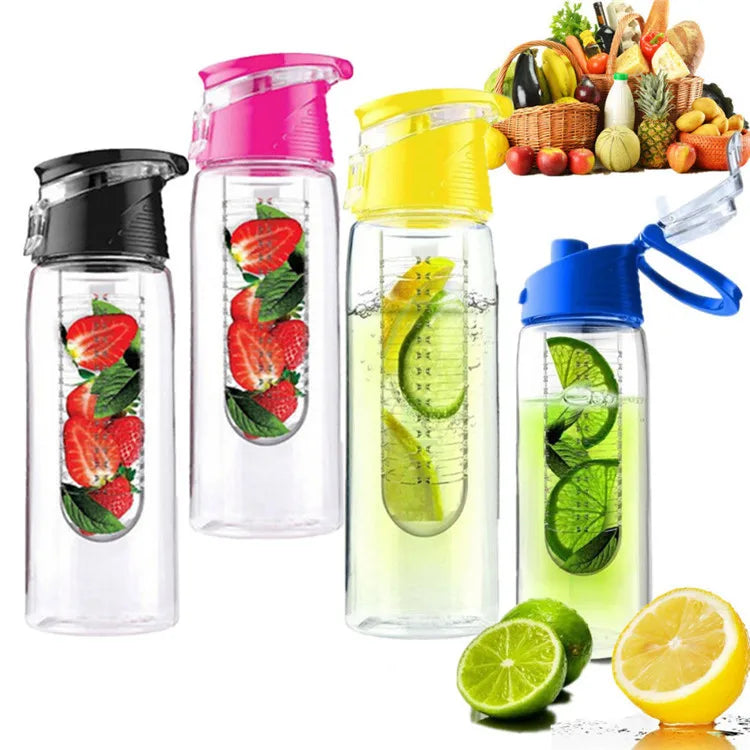 Madou Tritan Portable Unisex Fitness Water Bottle Dishwasher-Safe with Fruit Infused Infuser for Gym & Camping