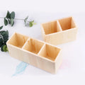 Wholesale Wooden Multi-compartment Desktop Pen Holder square Storage Box Custom logo