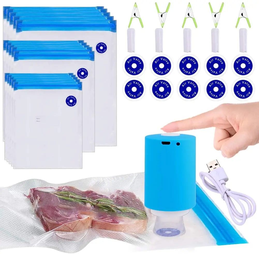 Durable and Reusable Vacuum Food Storage Bags 40010113 Food Saver Container with Hand Pump for Kitchen Use
