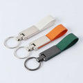 Wholesale Custom Logo Metal Luxury Accessories Real Blank Circle Leather Loop Key Chain Genuine Pu Faux Leather Car Keychain