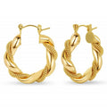 MICCI Wholesale Custom PVD Plated 18K Gold Stainless Steel Twisted Hoop Earrings for Women