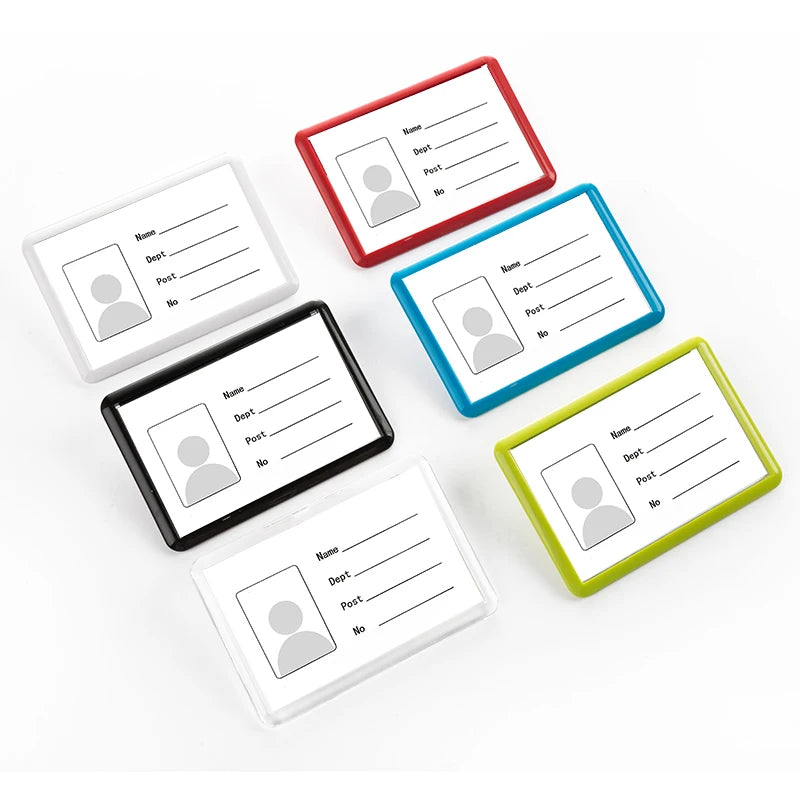 Lebei Full Color Card Badge Holder Acrylic Plastic ID Card Cover with Pin for Business Cards Hard Work Tagging