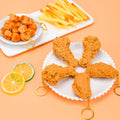 PVC Rubber Chicken Nuggets Keychain Simulation Food Key Chains Fried Chicken Leg Chicken Wing Keychain for Bags Charm