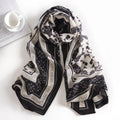 Cotton and Linen Polyester Scarf Women Fashionable Air Conditioned Room Shawls Printed Sun Protection Beach Towels Retro Scarves