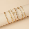 2025 Women's Gold Color Simple Chain Anklets Wholesale Beach Foot Jewelry Leg Chain Ankle Bracelets Set Zircon Women's