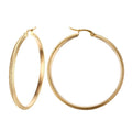 Stainless Steel Jewelry Simple and Popular Hoop Earrings with 18K Gold Plated
