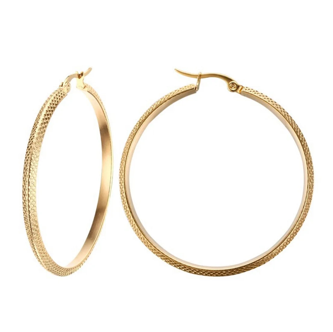 Stainless Steel Jewelry Simple and Popular Hoop Earrings with 18K Gold Plated