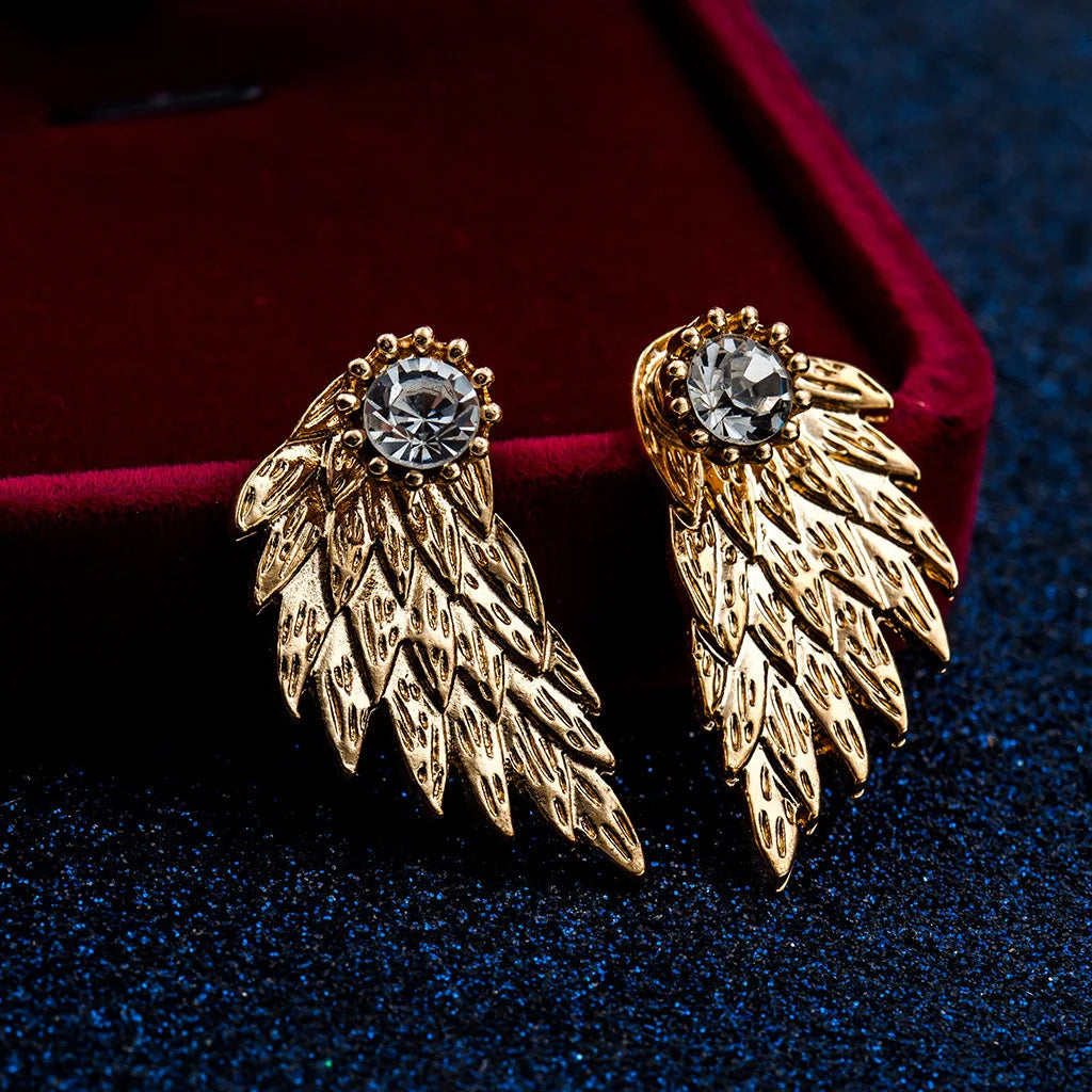 Wholesale Fashion Metal Angle Wing Cute Stud Earrings