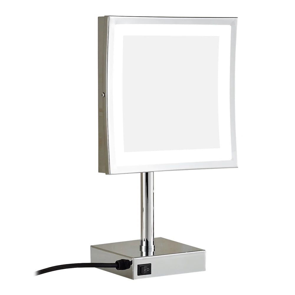 Luxury Hotel Stainless Steel square Touch Button LED Bathroom Mirror Vanity Mirror