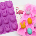162 Hot Sell Easter System Silicone Chocolate Mould with Egg and Rabbit Shape 12 Hole Cake Mould Reusable Home Diy Baker Tool