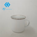 8cm Silver Rim Sublimation Enamel Mug 500ml Capacity Tea Mug Heat Transfer Logo Customizable Print for Business Gifts