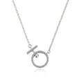 S925 Sterling Silver Necklace Circle Diamond Necklace Female Clavicle Chain Korean Fashion Temperament Silver Jewelry