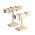 Solid Wood Single Layer Bracelet Holder Primary Color Bracelet Headband Necklace Watch Jewelry Display Stand Jewelry Accessories