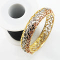 BMZ 2025 New Arrival Christmas Gifts  Best Quality Flower Hollow Lock Open Cuff Bangle