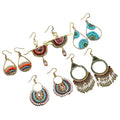 Bohemia Trendy Ethnic Copper Dangle Earrings Handmade Crystal Beaded with Tassel Shape Wedding Occasion Wire Wrap for Women