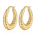 Wide Metal Watchbands C Shape 18k Stainless Steel Small Hoop Earrings Unique Fashion Jewelry