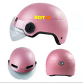 Popular Pink Red Women's Half Face ABS Motorcycle Helmet with Goggle Electric Bike Scooter Sport Riding Lady Motorbike Helmet