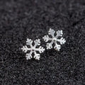 925 Silver Snowflake Earrings Simple Fresh Artistic Flower Design with Gold Plating Trendy Fresh Temperament Small Size