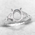 Sterling Silver 6*8mm Semi Mount Ring Frame Empty Blank Support Claw Setting S925 Base Holder Without Center Stone for DIY Inlay