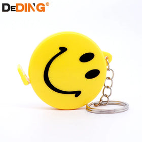 Promotional 1m Yellow Stainless Steel Auto Lock High-Visibility Blade Smiley Funny Gift Tape Measure