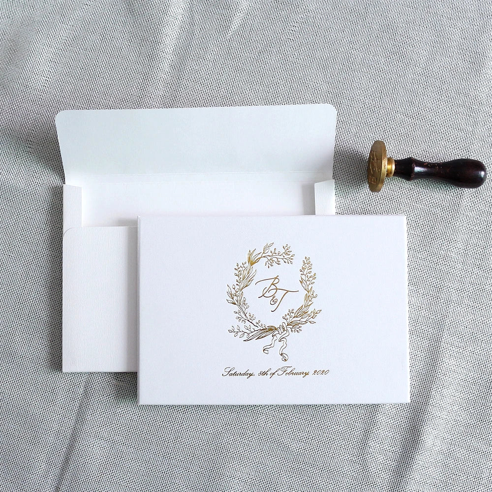Fancy Booklet Design Hardcover Wedding Invitation Card and Envelope With Foil Design Birthday Invitation RSVP Cards