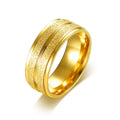 High Quality Simple Design 316L Titanium Stainless Steel IP Gold Plating Men Jewelry Rings R-356G