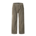 Wholesale Solid Blank Mid Rise Cotton Casual Regular Straight Washed Breathable Woven Wide Leg Jean Cargo Pants Men