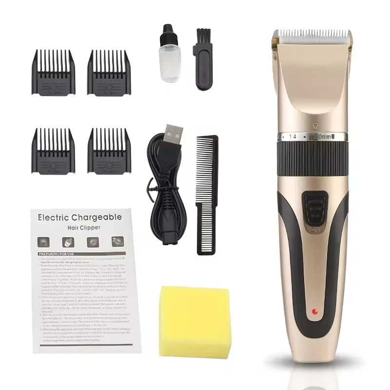 New 2025 Cordless Rechargeable Electric Hair Cutting Kit for Men USB Powered Beard Trimmer for Car and Household Use