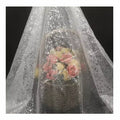 2023 Shiny Silver Printed Poly Iridescent Foil Fabric 100% Polyester Mesh Sheer Feature for Weddings and Girls