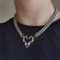 Fenyi Wholesale Trendy Couple Alloy Cool Hip-hop Niche Design Personality Fashion Jewelry love Pendant Necklace Men and Women