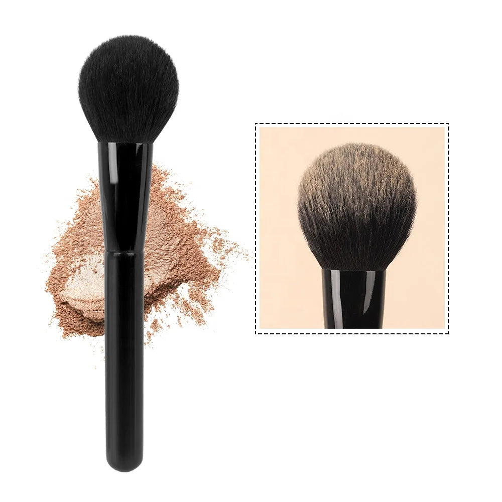 DIAS Quality Custom Logo Multifunction Goat Hair Wood Contour Powder Black Blush Portable Professional Single Makeup Brush