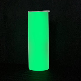 New Metal Double Wall Stainless Steel Luminous Paint Green 20 Oz Straight Sublimation Glow in Dark Tumblers With Lid and Straw