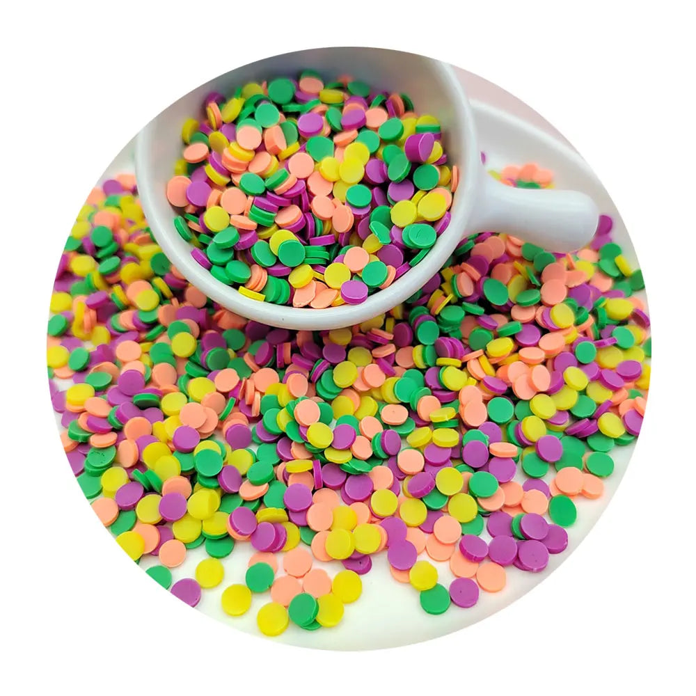 5mm Round Polymer Clay Slice Flat Round Sprinkles Multic Color for Diy Accessory Nail Decorations