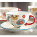 Factory Stock 280ml New Bone China Hand-painted Ceramic Cup and Plate Set Tea Cups Coffee Mugs Gift Mug