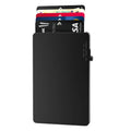 New Trendy Durable Mens RFID Blocking Aluminum Minimalist Wallet for up Credit Card Holder with Button Closure for Gifts