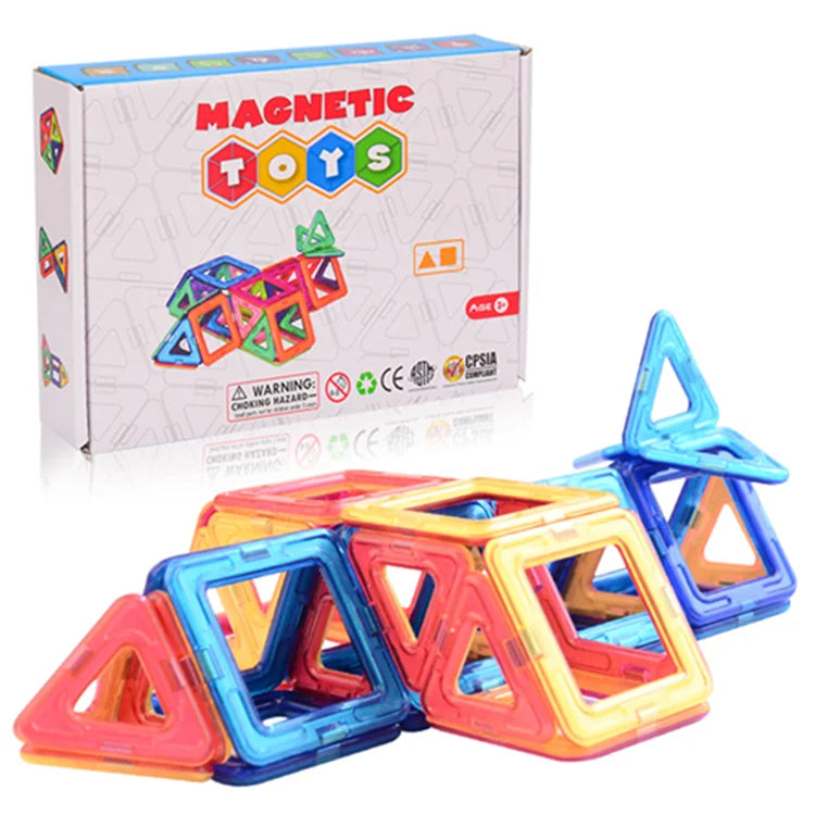Party Favors Educational Magnetic Building Blocks Construction Toys Ages 5-7 40-Piece Set-OEM Brand ABS Plastic ASTM/CE/EN71
