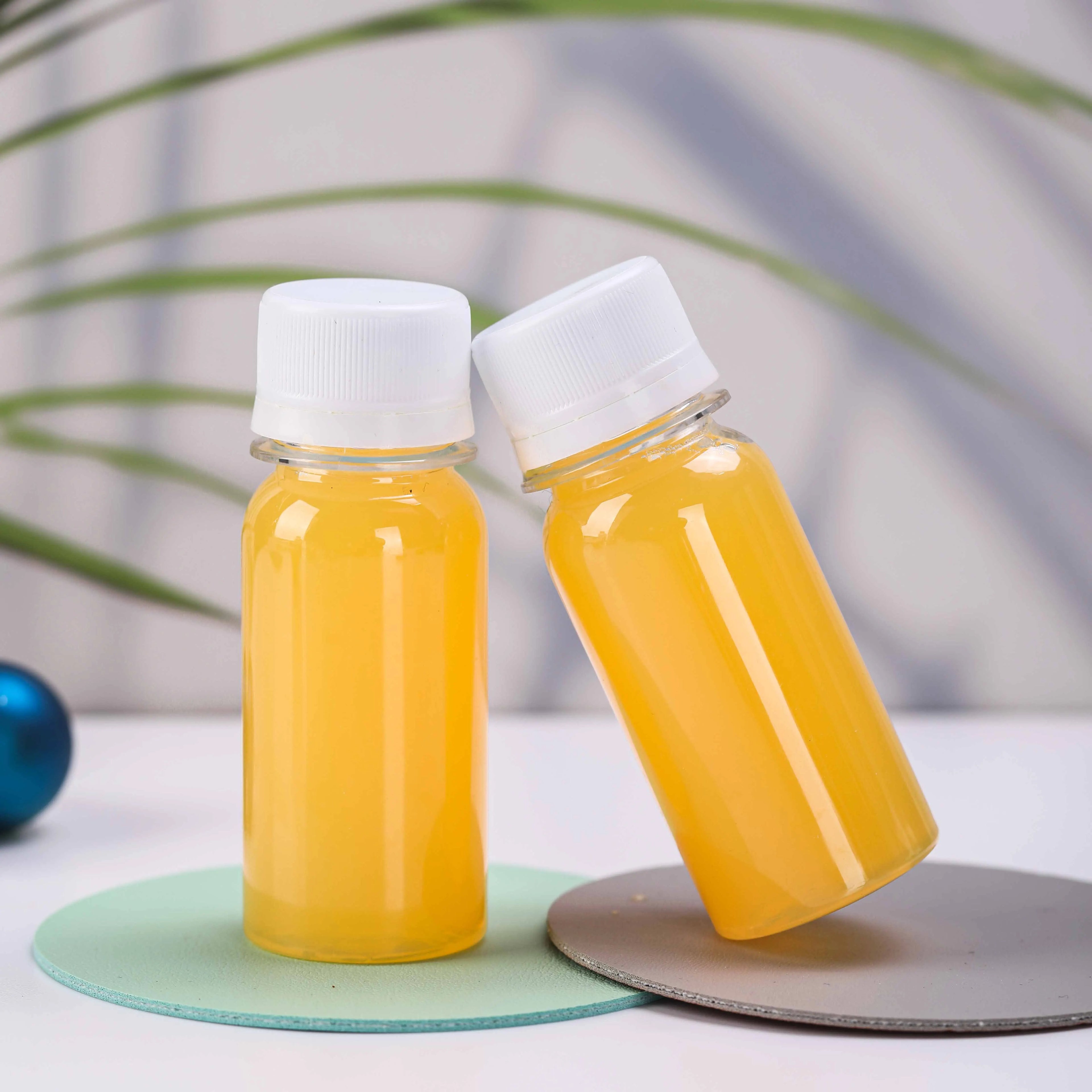 Mini Fruit Juice Bottle Energy Drinking Energy Shot Bottle Empty Beverage Plastic Ginger Shot Sport 2oz 60ml Printing PET VJ-HYY