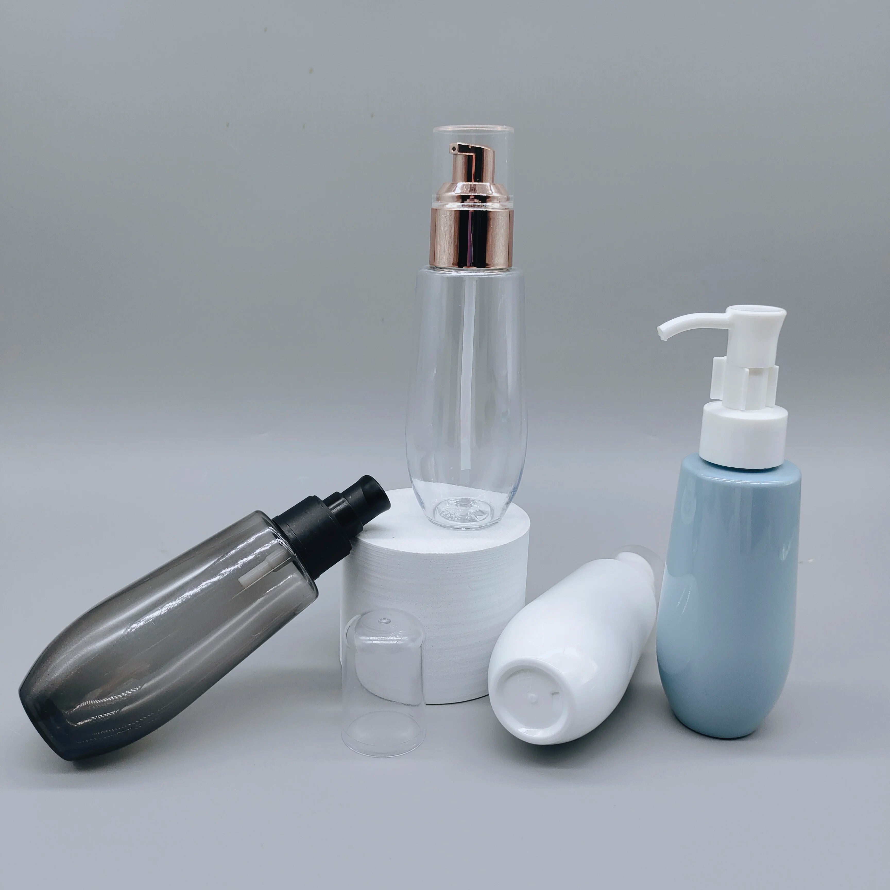 120ml Luxury Plastic Bottles with Pump Sprayer for Shampoo Facial Wash Face Cream Body Lotion Cleansing Oil & Perfume Packaging