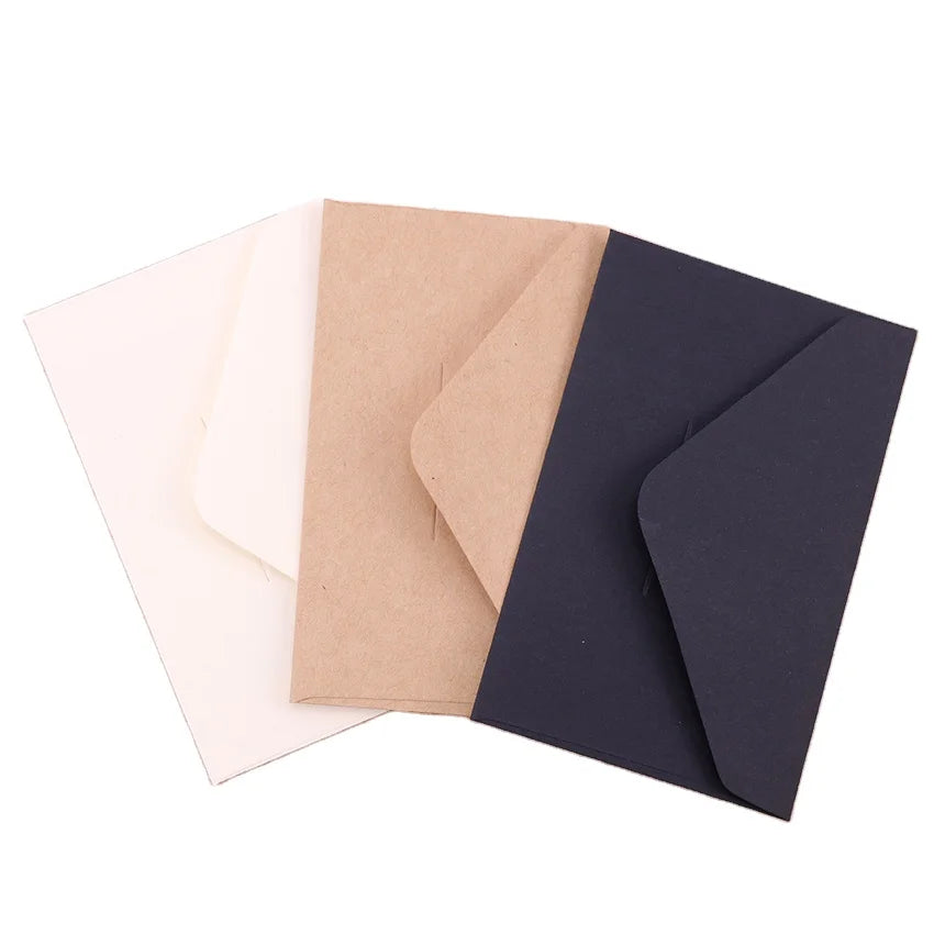 Vintage Style Mini Kraft Window Envelopes for Card Scrapbooking Invitations Love Letters & Gift Supplies