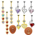 Gaby 14G Colorful Heart Shaped Surgical Stainless Steel Navel Belly Button Ring Bulk Wholesale Body Piercing Nombril Jewelry