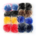 Wholesale Pom Pom for Beanie Hats Snap on Fluffy fox Fur Pompom Detachable Faux Fox Fur Ball