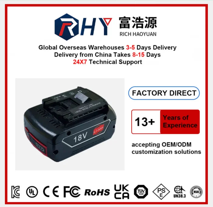 USA Stock 2 PACK BAT610G 18V 8000mAh Rechargeable Replacement Power Tools Lithium Battery for BS Cordless Drill Battery