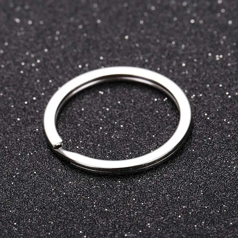 Keyring Holder Split Ring Polished Key Chain Key Fob Hardware Anti-Lost Security Clip Belt Key Stainless Steel Split Key Rings