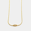 Wholesale 18K Gold Plated Stainless Steel Non Tarnish Necklace Braided Chain Square Zircon Fashion Waterproof Necklaces YF4065