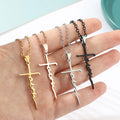 Wholesale Non Tarnish Christian Jewelry Religious Gift Inspirational Rose 18k Gold 316L Stainless Steel Faith Cross Necklace