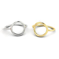 EManco Trendy Gold Stainless Steel Rings for Women Vintage Geometric Dainty Stackable Round Midi Rings Jewelry Classic Rings