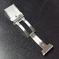 New High-grade Solid 304L 18 20 22mm Long Folding Buckle Double Snap Watch Buckle butterfly Buckle