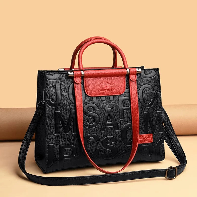 Manufacturer Custom Trendy Luxury Ladies Large Capacity Tote Bag Vintage Soft Leather Designer Handbag for Women Shoulder