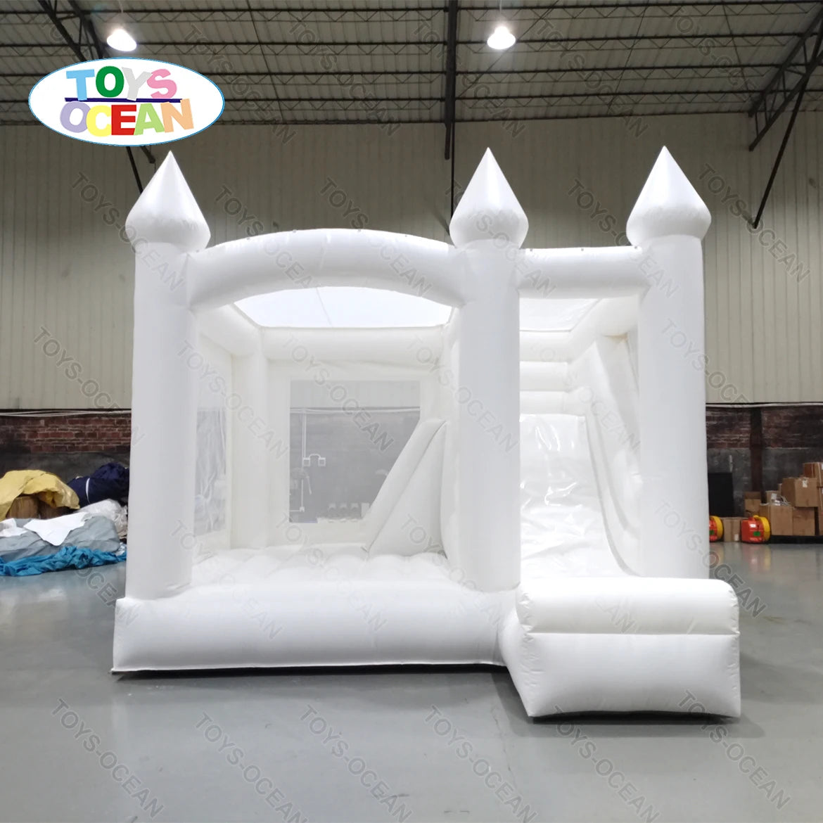 Customized Commercial PVC White Bounce House Inflatable Castle Combo Slide for Sale